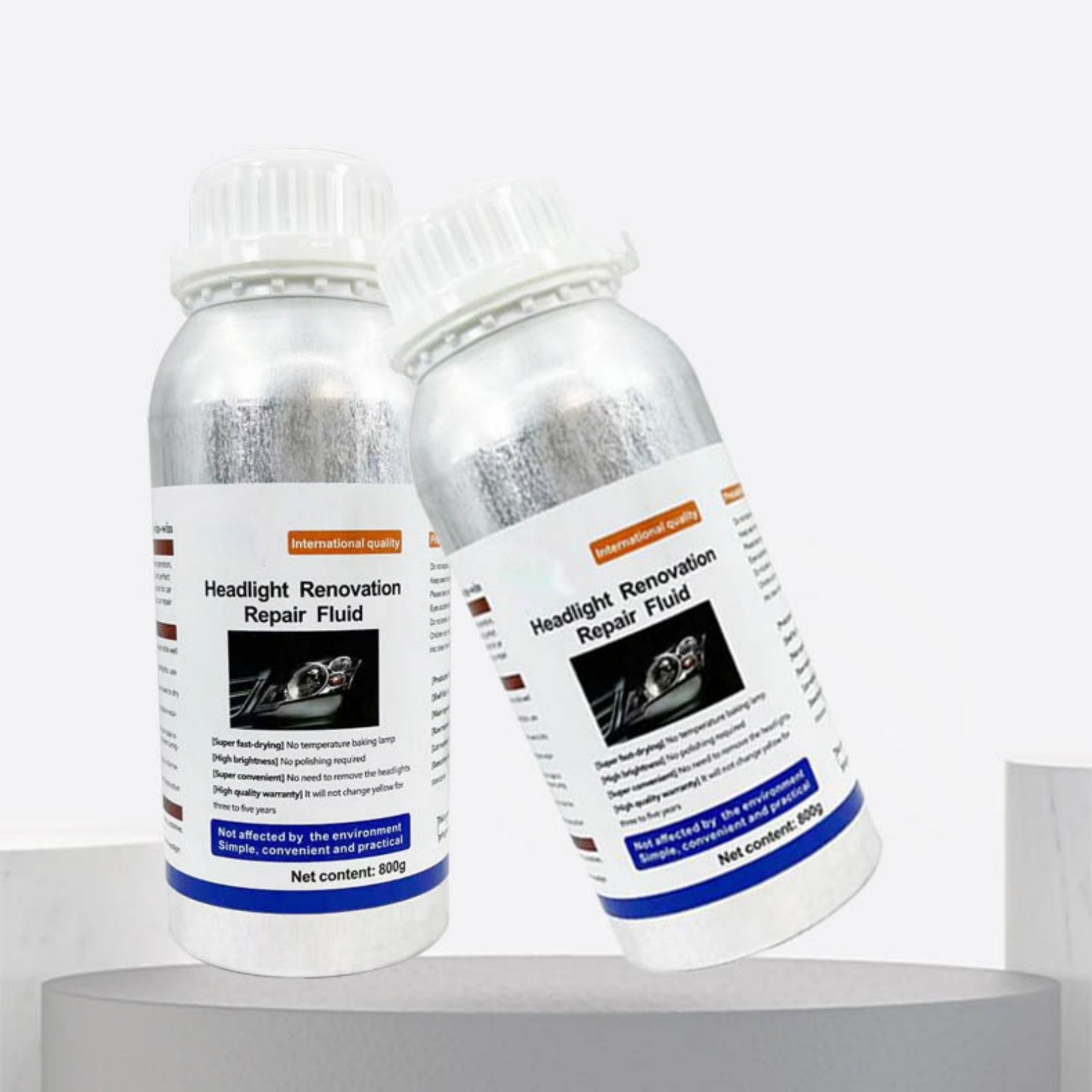 Qaailabf Headlight Repair Kit, High Efficiency Brightener \u0026 Coating, Yellow Spot Remover, UV Protection, 600ml, for Auto Headlights Restoration, Maintenance \u0026 Refurbishment